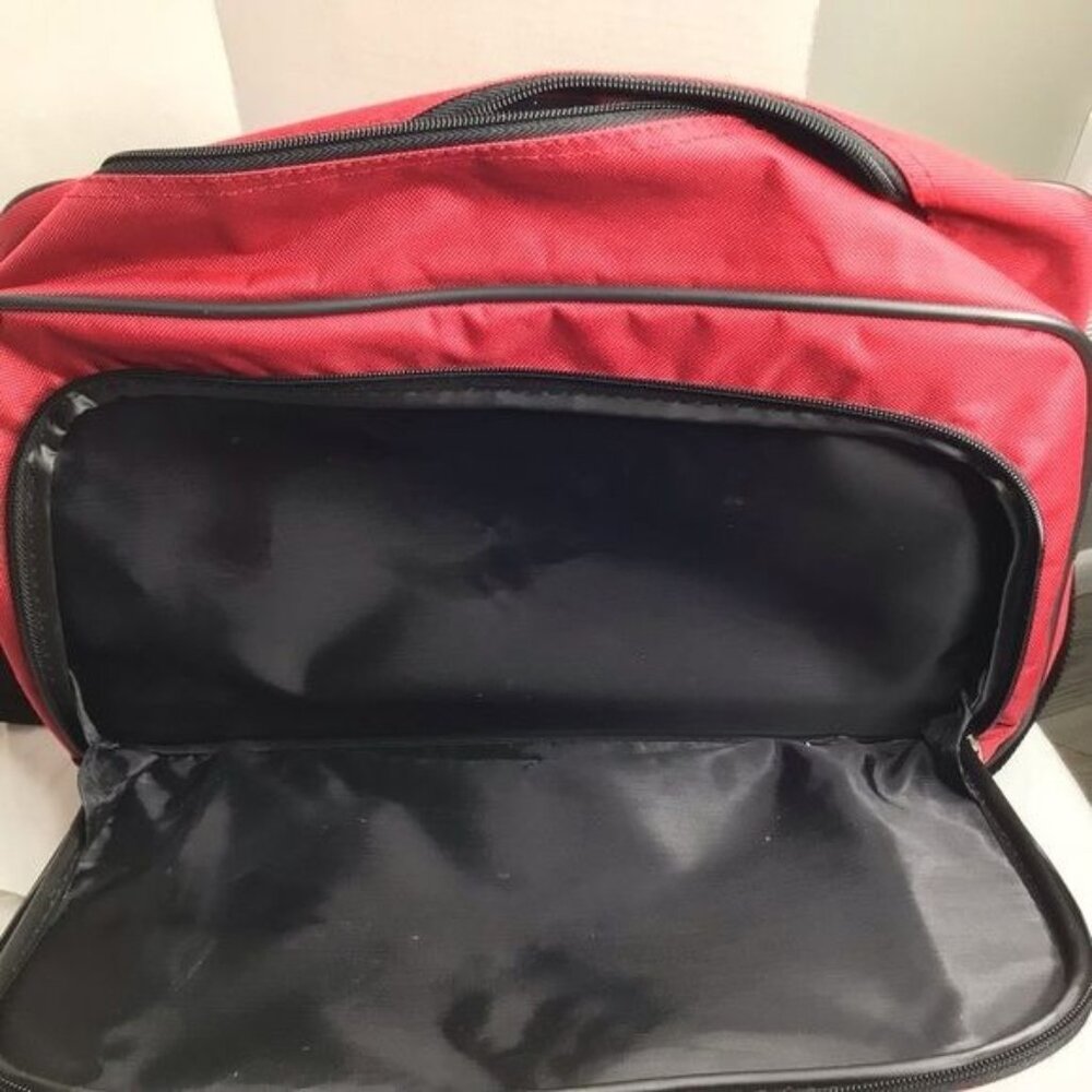 American Tourister Red Carry On Bag Shoulder Adjustable Travel Overnight Retro - Picture 8 of 12